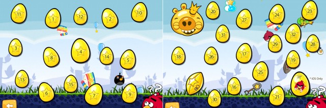 Angry Birds Golden Eggs Selection Screens with Numbers
