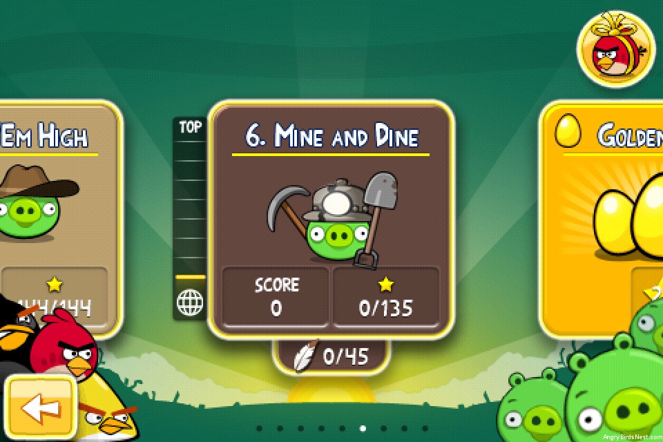 Angry Birds Mine and Dine Episode Selection Screen
