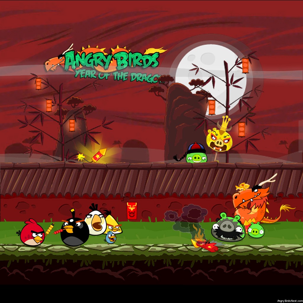 Angry Birds Seasons Year of the Dragon iPad Background