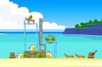 Angry Birds Facebook Surf and Turf Level 2 Walkthrough