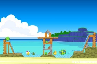 Angry Birds Facebook Surf and Turf Level 8 Walkthrough