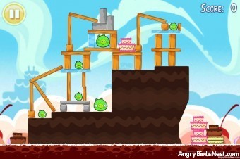 Angry Birds Free 3 Star Walkthrough Cake 4 Level 1