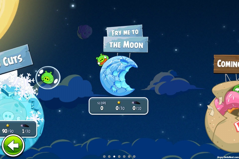 Angry Birds Space Fry Me to the Moon Episode Selection Screen
