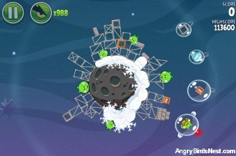 Angry Birds Space Fry Me to the Moon Level 3-9 Walkthrough