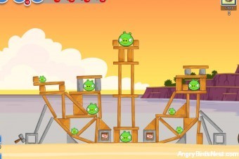 Angry Birds Facebook Pigini Beach Level 11 Walkthrough