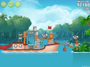 Angry Birds Rio Blossom River Walkthrough Level #9