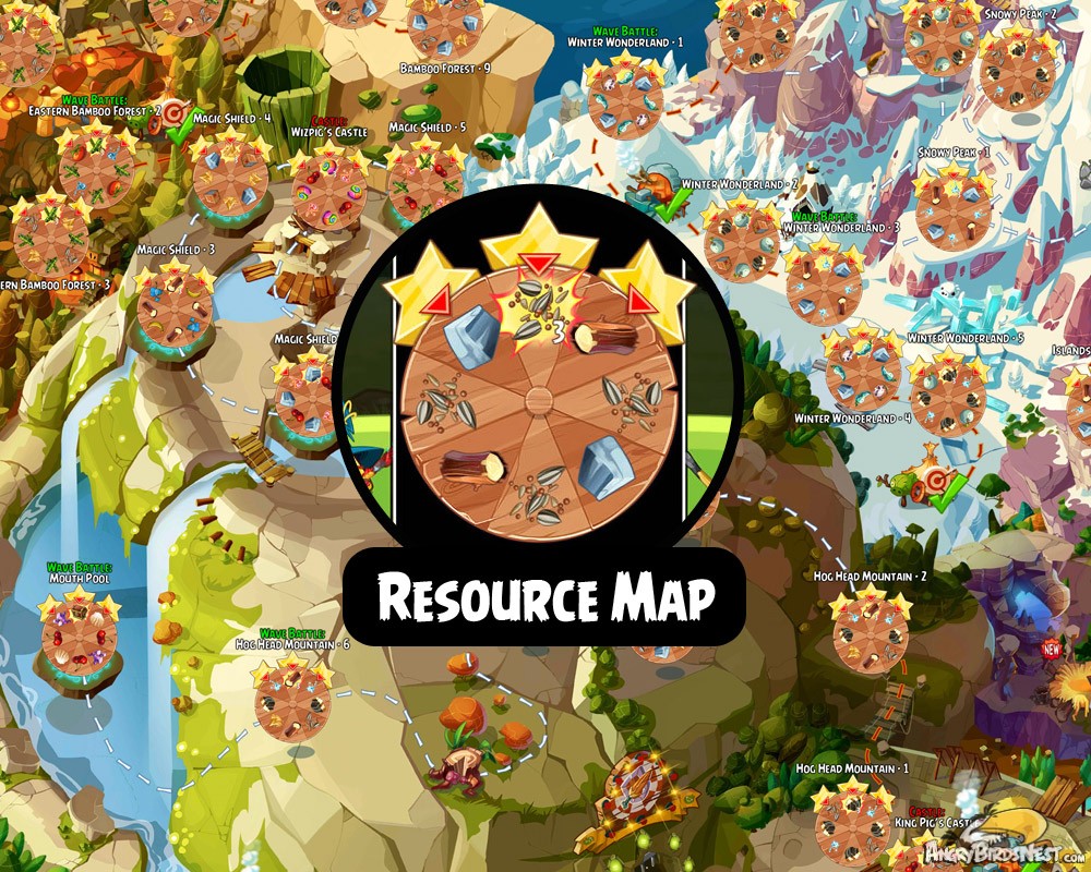 Angry Birds Epic – Fully Labeled Resources Map (Roll for Loot)