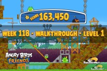 Angry Birds Friends Tournament Level 1 Week 118 Walkthroughs | August 18th 2014