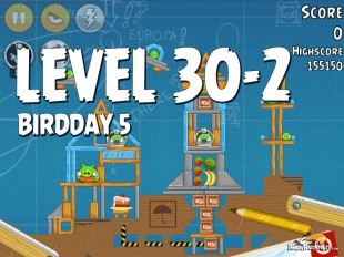 Angry Birds BirdDay 5 Level 30-2 Walkthrough