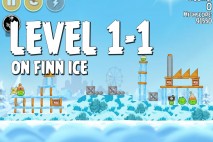 Angry Birds Seasons On Finn Ice Level 1-1 Walkthrough