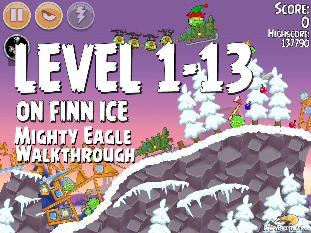 Angry Birds Seasons On Finn Ice 1-13 - Mighty Eagle