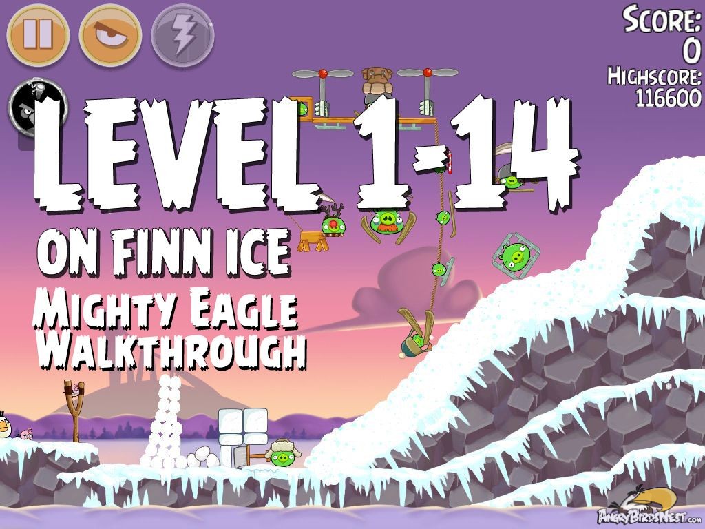 Angry Birds Seasons On Finn Ice 1-14 - Mighty Eagle
