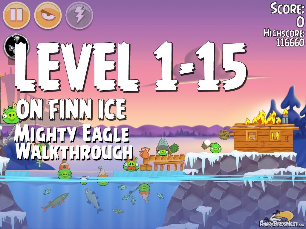Angry Birds Seasons On Finn Ice 1-15 - Mighty Eagle