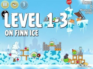 Angry Birds Seasons On Finn Ice Level 1-3 Walkthrough