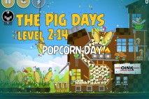 Angry Birds Seasons The Pig Days Level 2-14 Walkthrough | Popcorn Day!