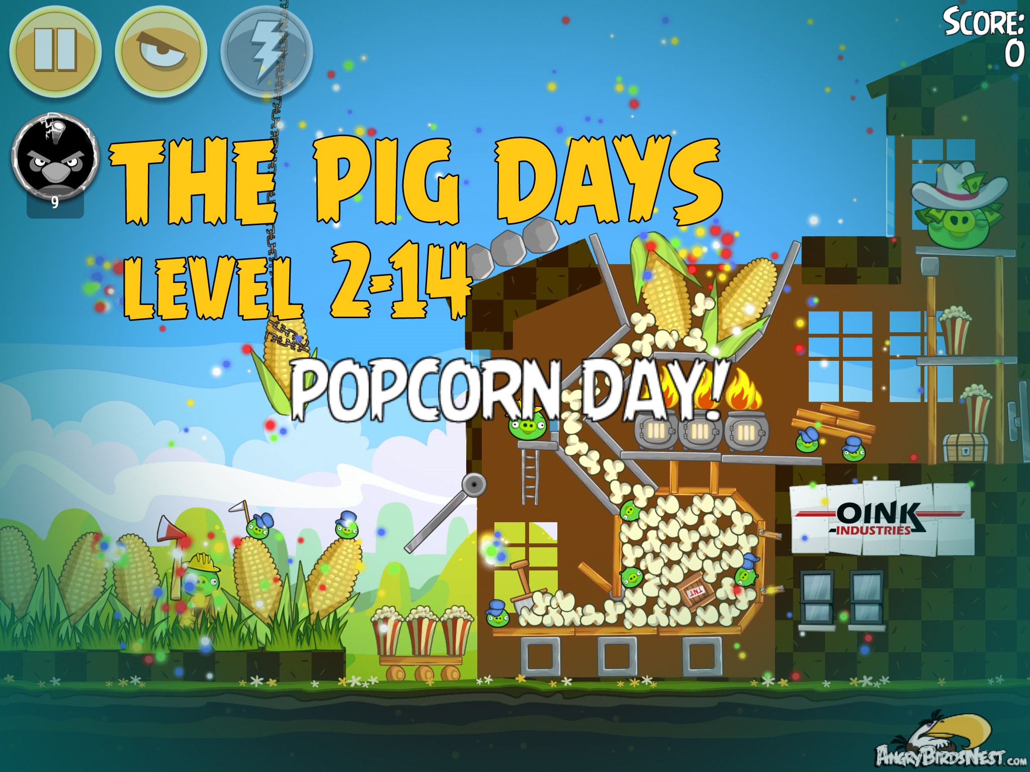 Angry Birds Seasons The Pig Days Level 2-14 Labeled