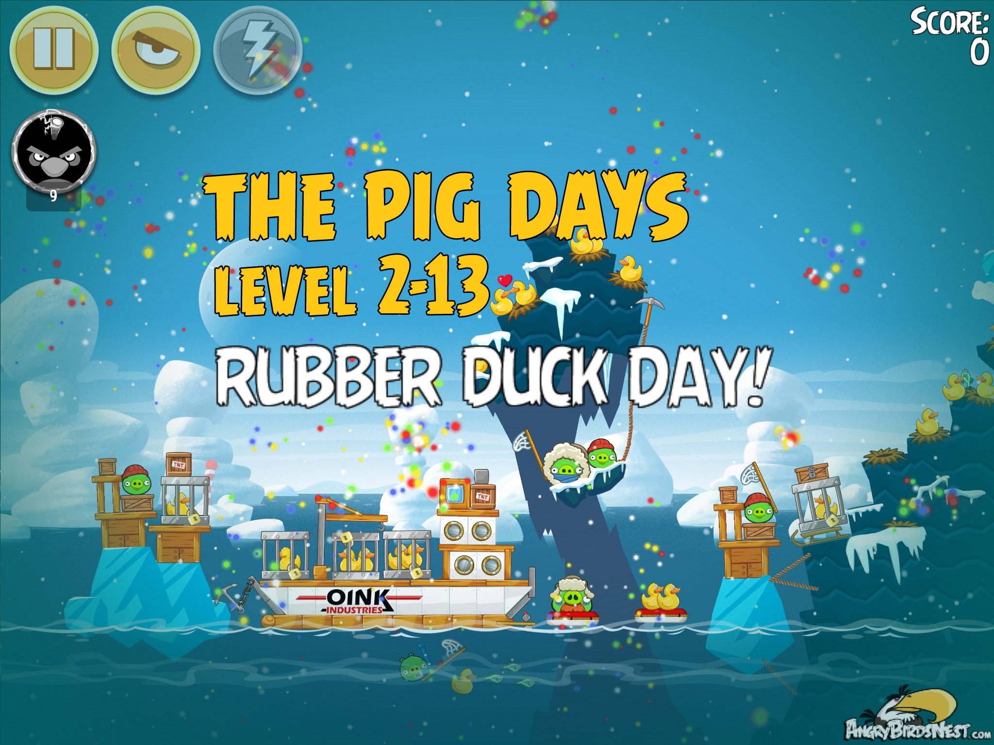 Angry Birds Seasons The Pigdays Level 2-13 Labeled
