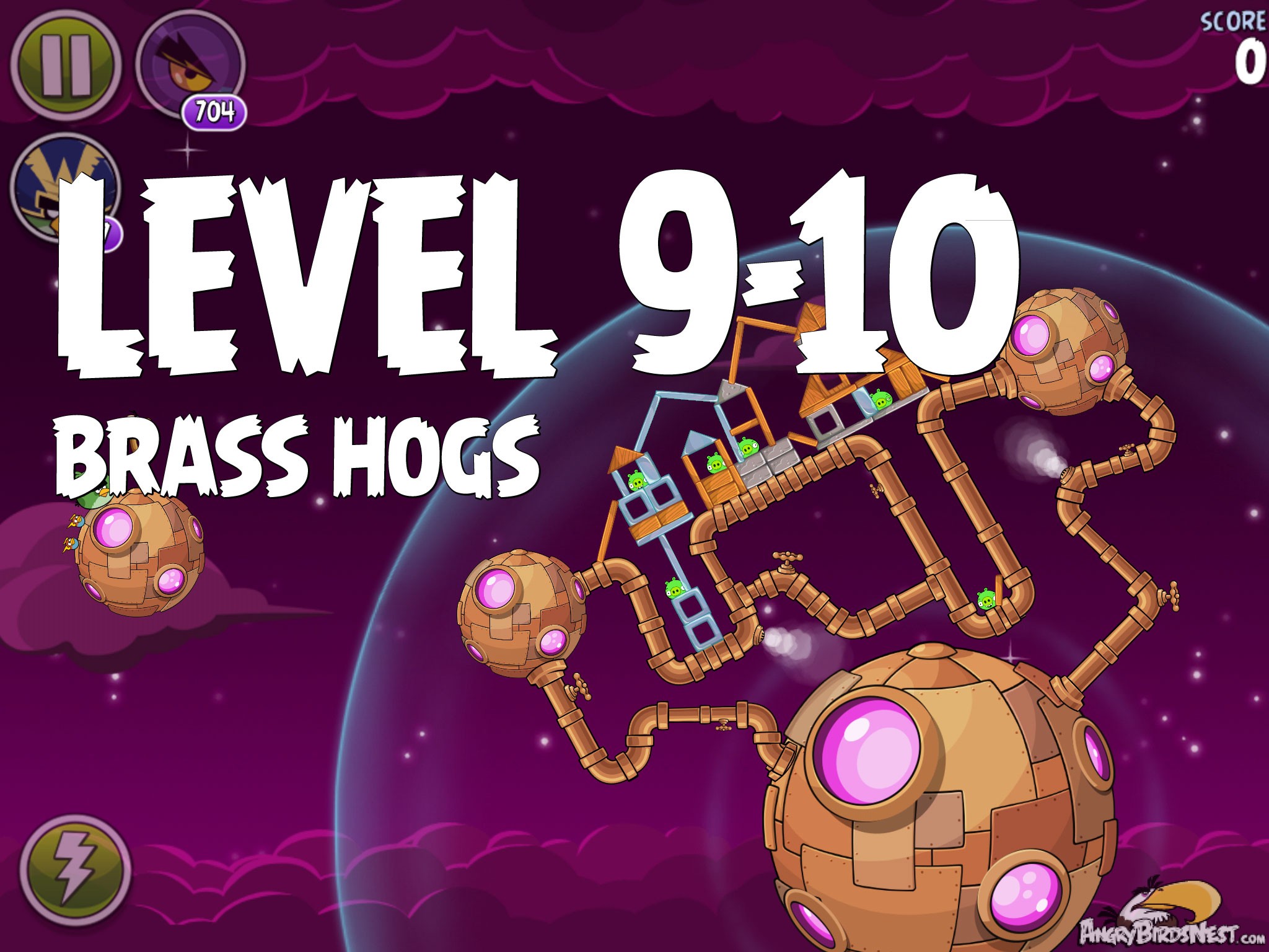 Angry Birds Space Brass Hogs Level 9-10