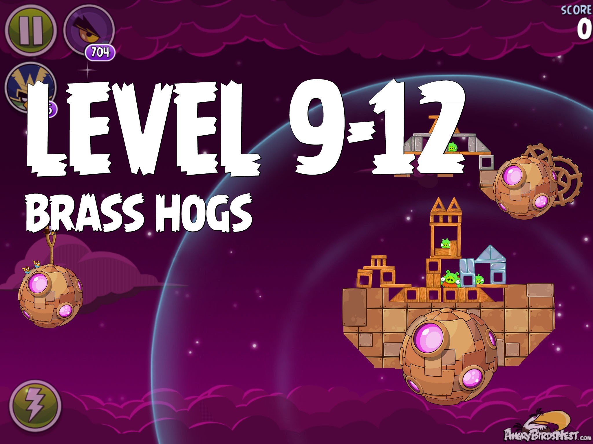 Angry Birds Space Brass Hogs Level 9-12