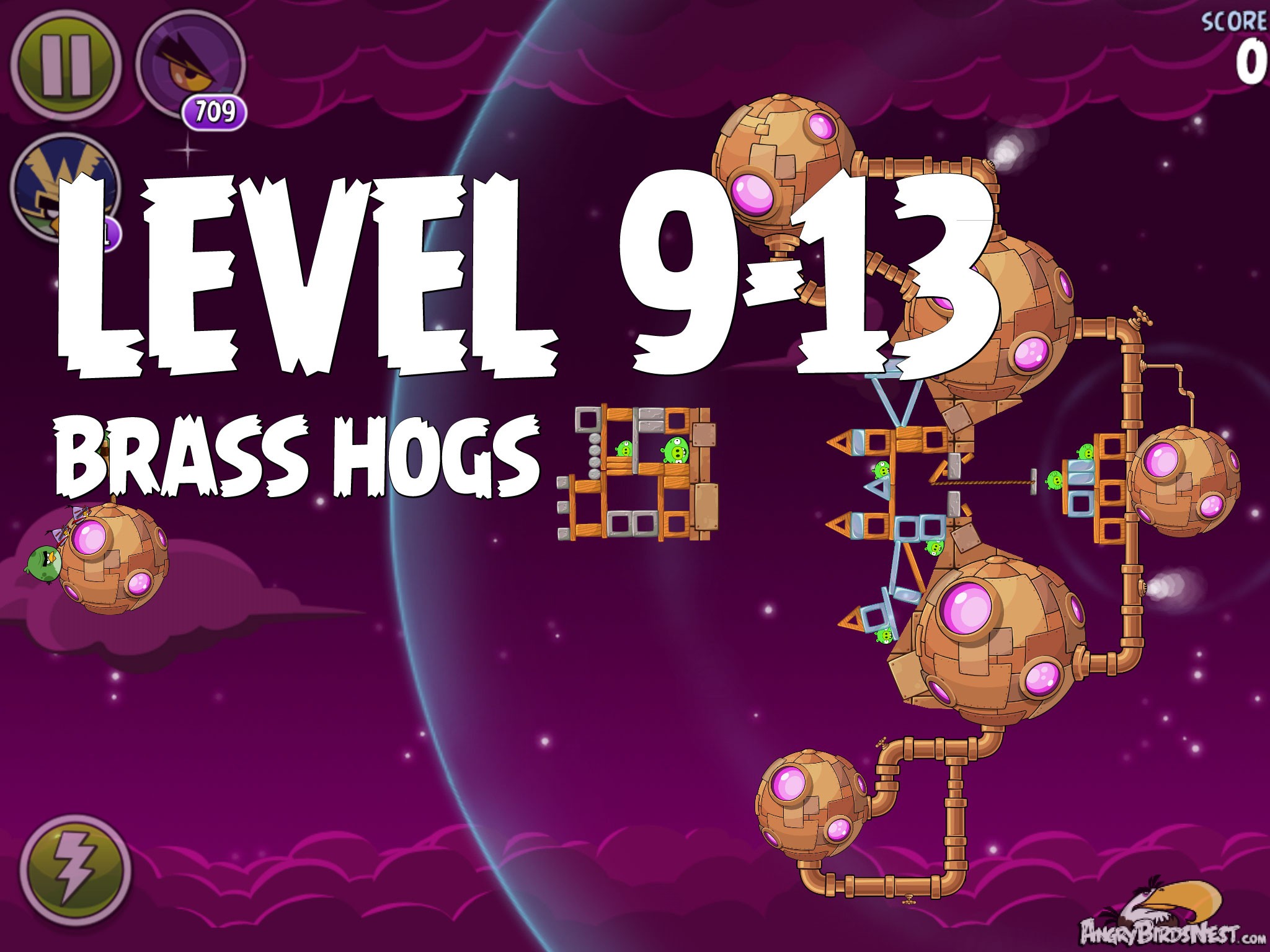 Angry Birds Space Brass Hogs Level 9-13