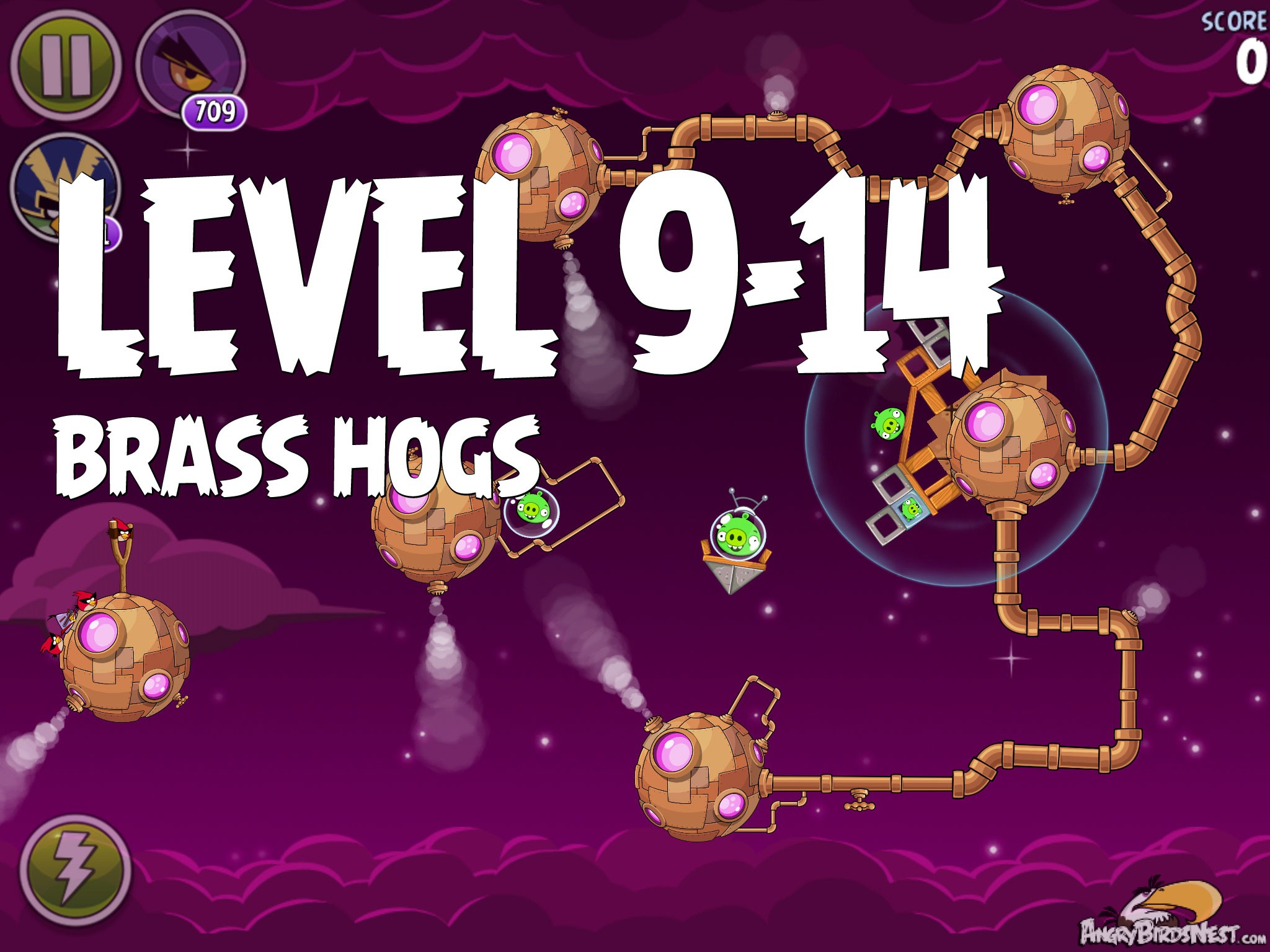 Angry Birds Space Brass Hogs Level 9-14