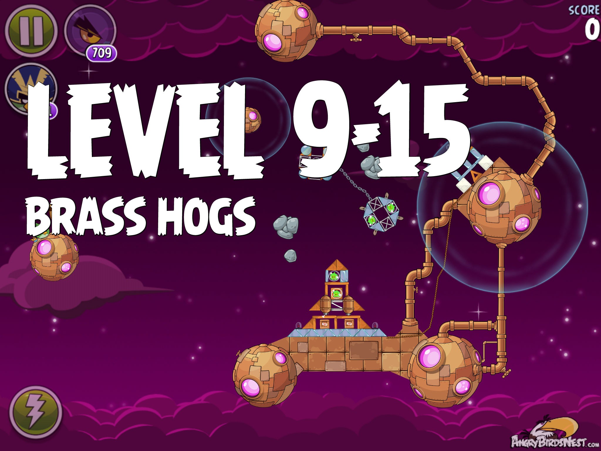 Angry Birds Space Brass Hogs Level 9-15