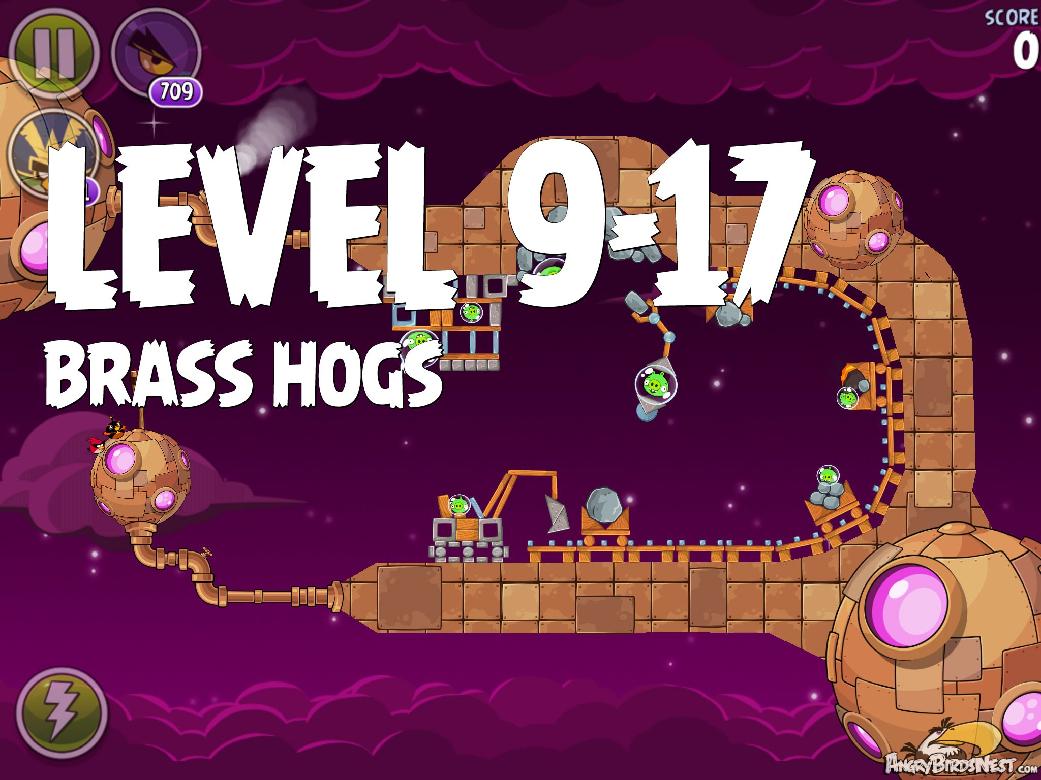 Angry Birds Space Brass Hogs Level 9-17