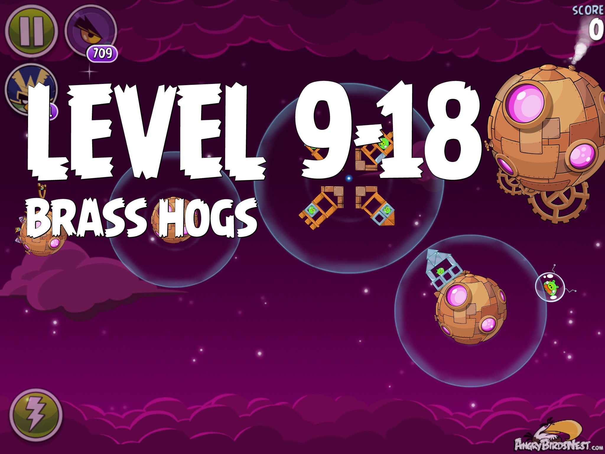 Angry Birds Space Brass Hogs Level 9-18