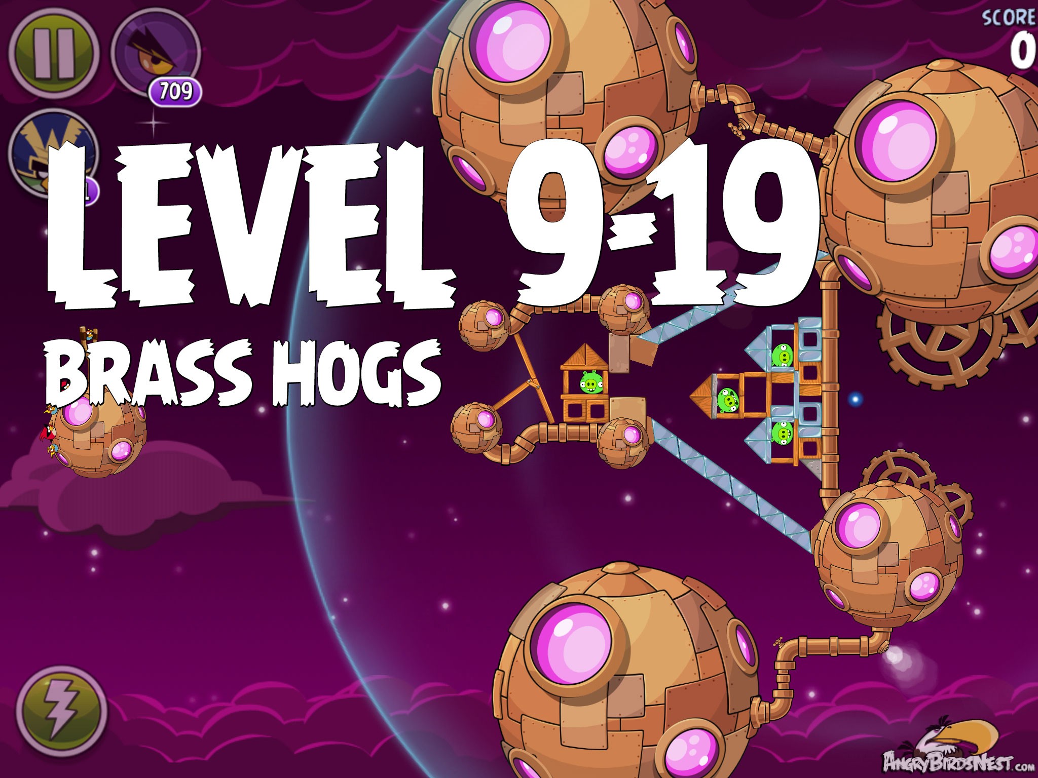 Angry Birds Space Brass Hogs Level 9-19