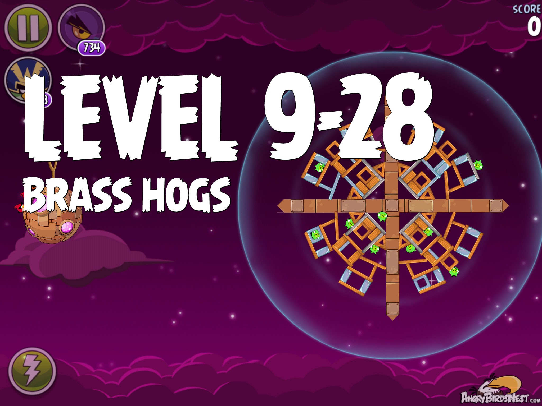 Angry Birds Space Brass Hogs Level 9-28