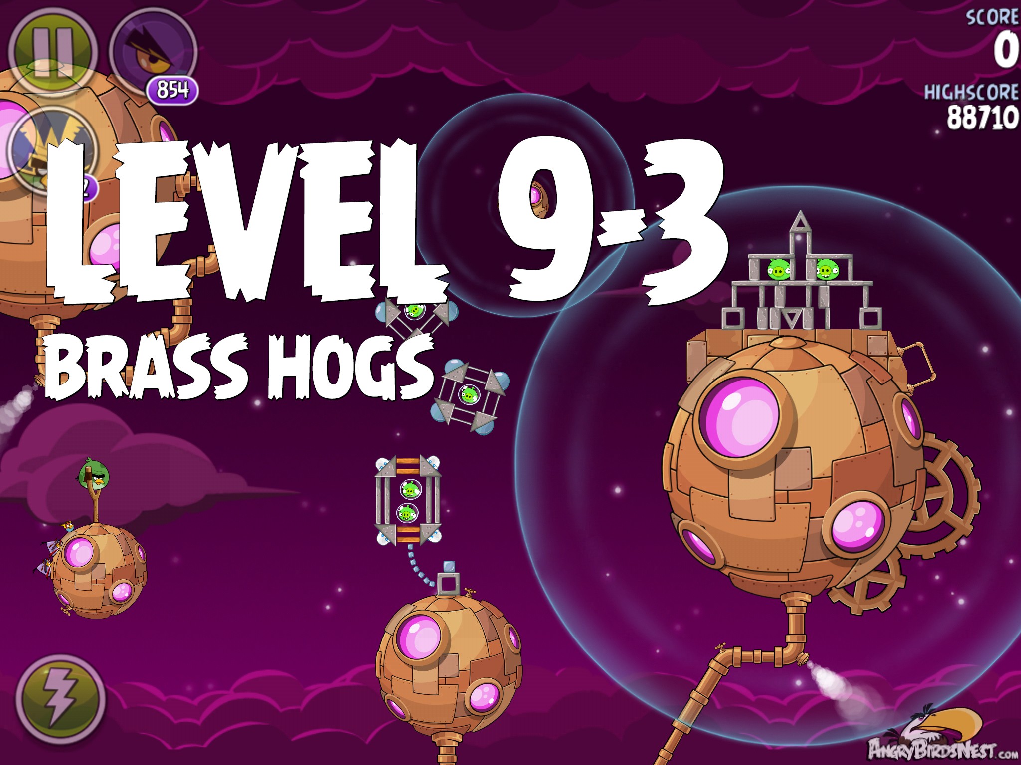 Angry Birds Space Brass Hogs Level 9-3