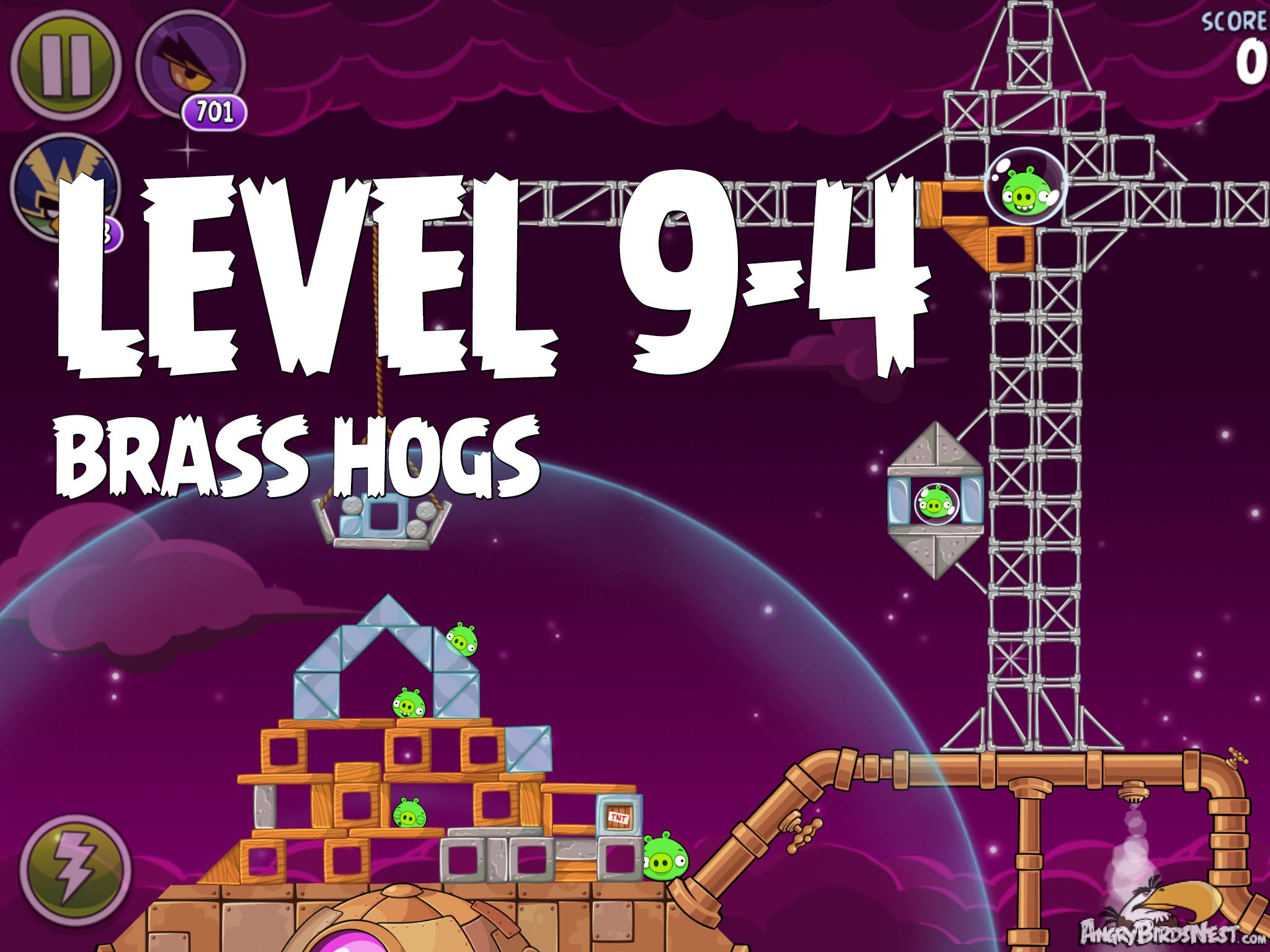 Angry Birds Space Brass Hogs Level 9-4