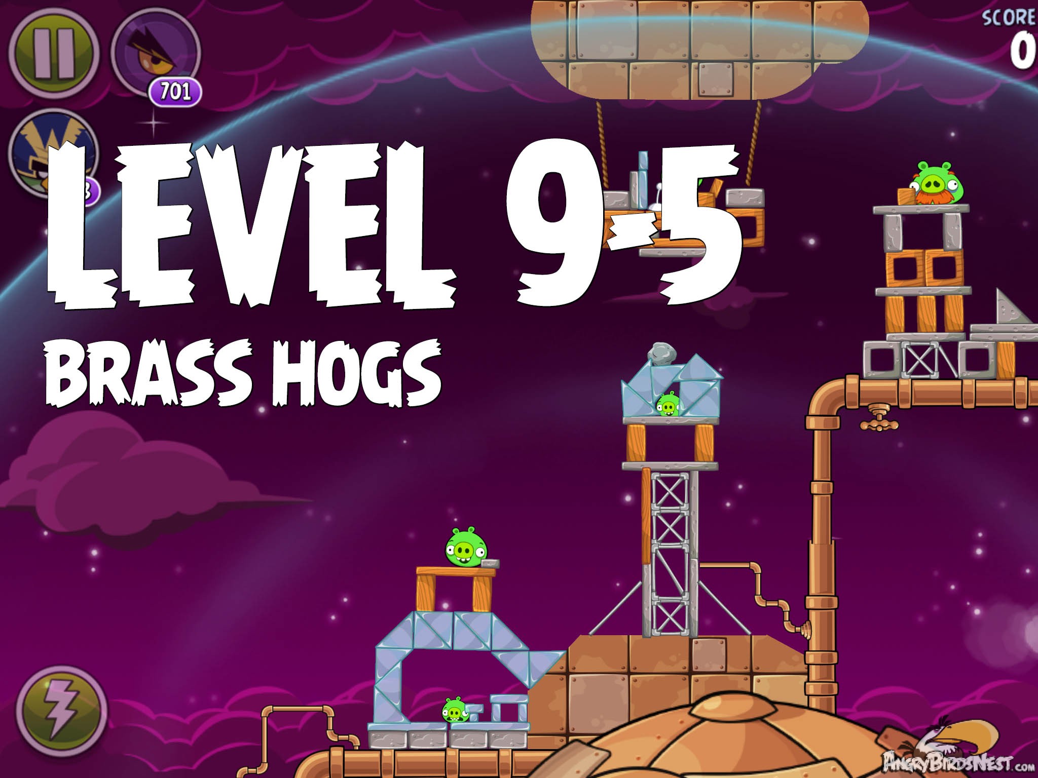 Angry Birds Space Brass Hogs Level 9-5