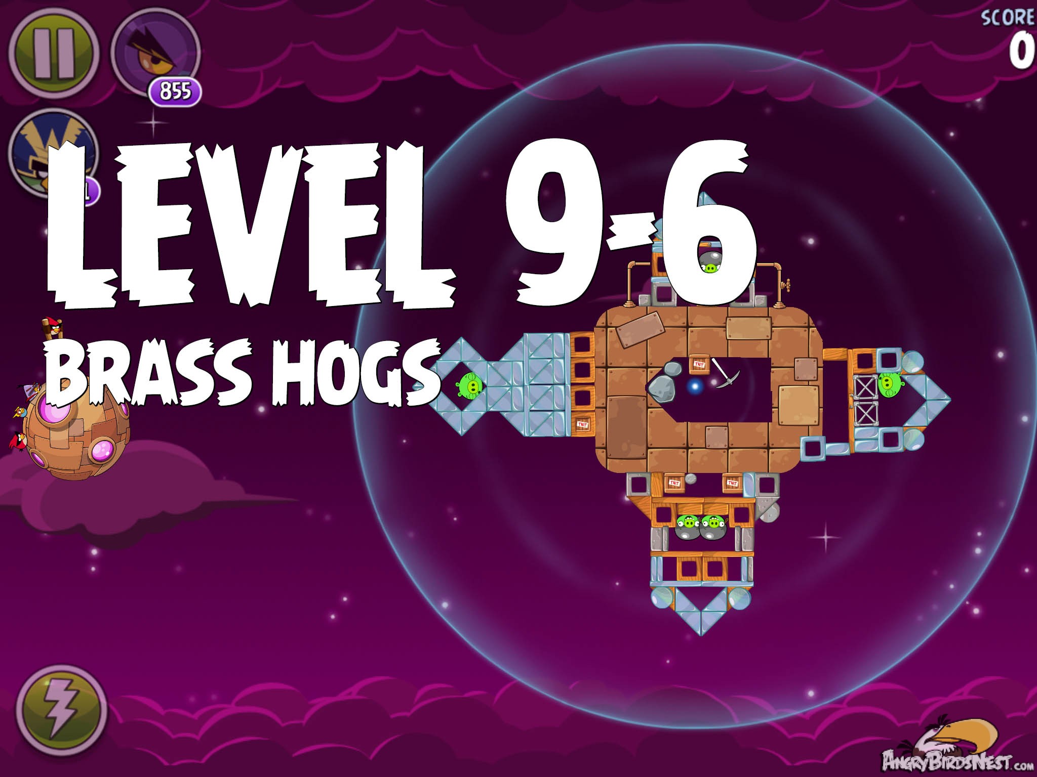 Angry Birds Space Brass Hogs Level 9-6
