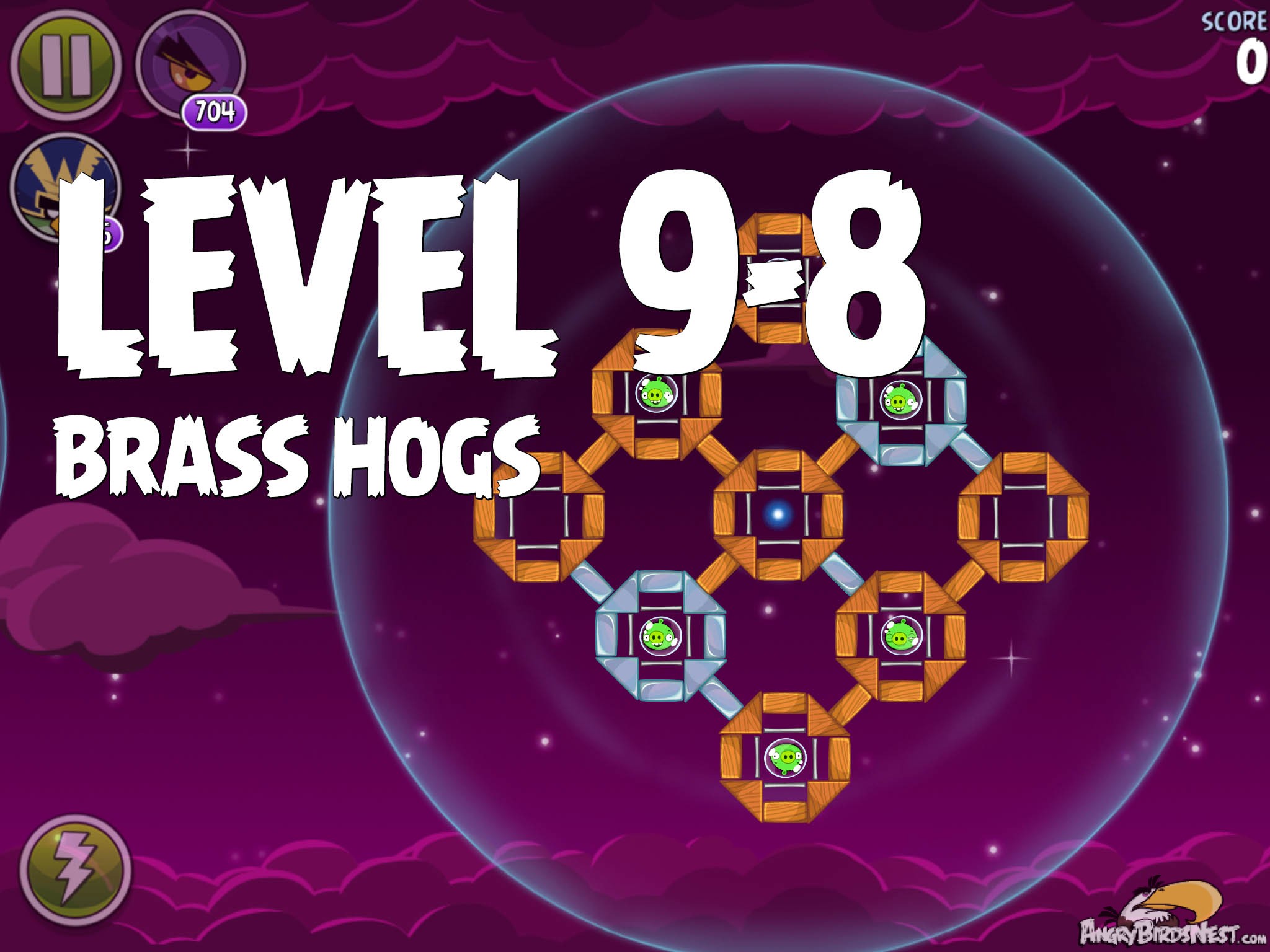 Angry Birds Space Brass Hogs Level 9-8