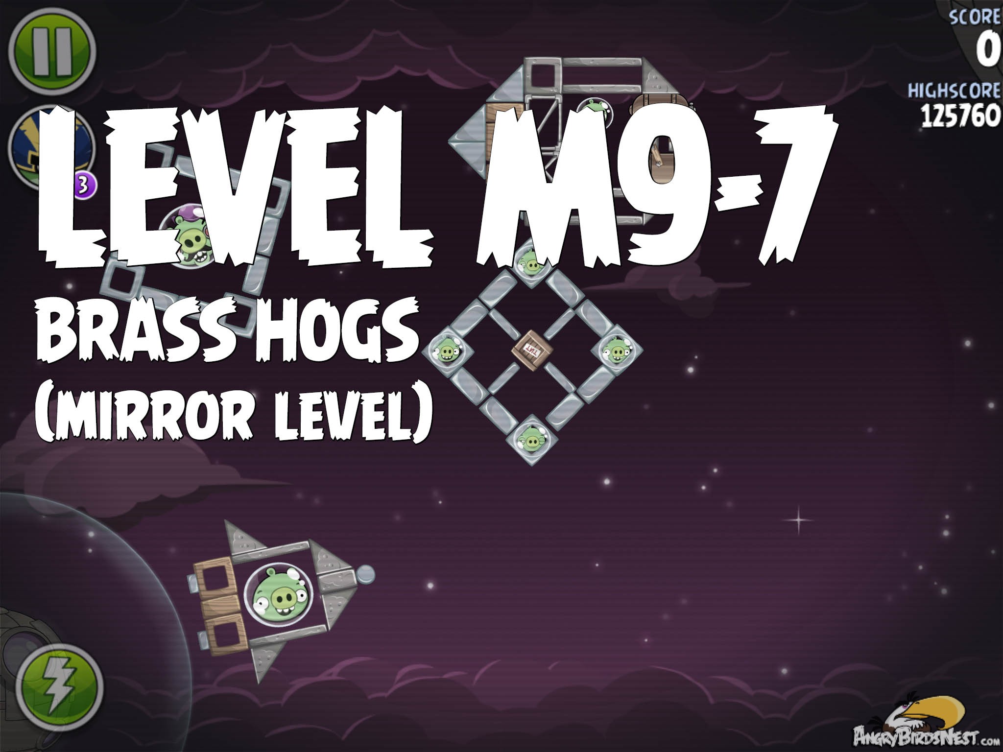 Angry Birds Space Brass Hogs Mirror Level M9-7