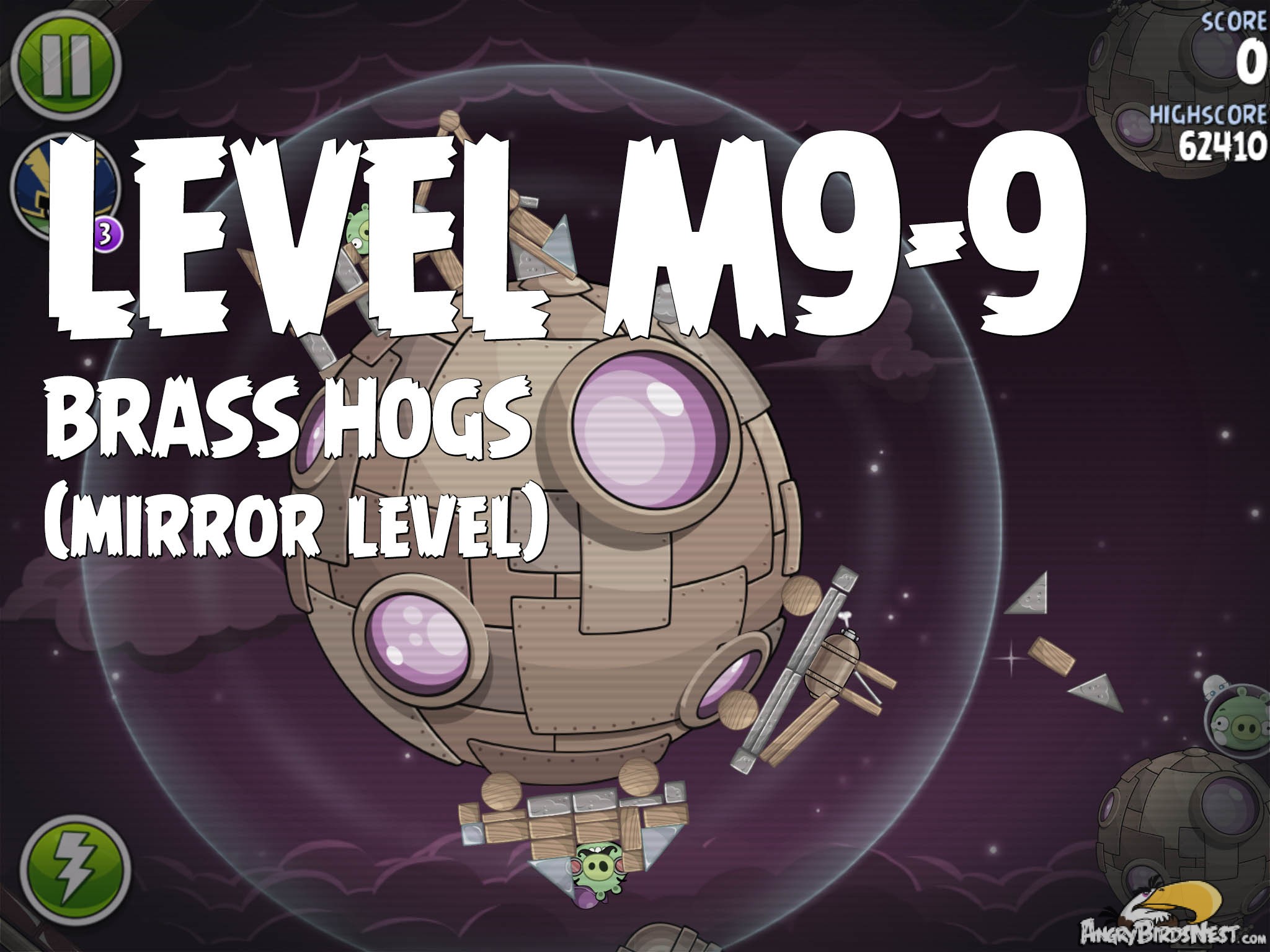 Angry Birds Space Brass Hogs Mirror Level M9-9