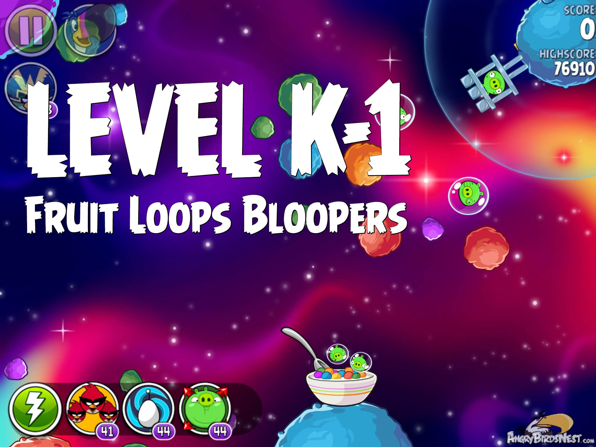Angry Birds Space Fruit Loops Bloopers Level K-1