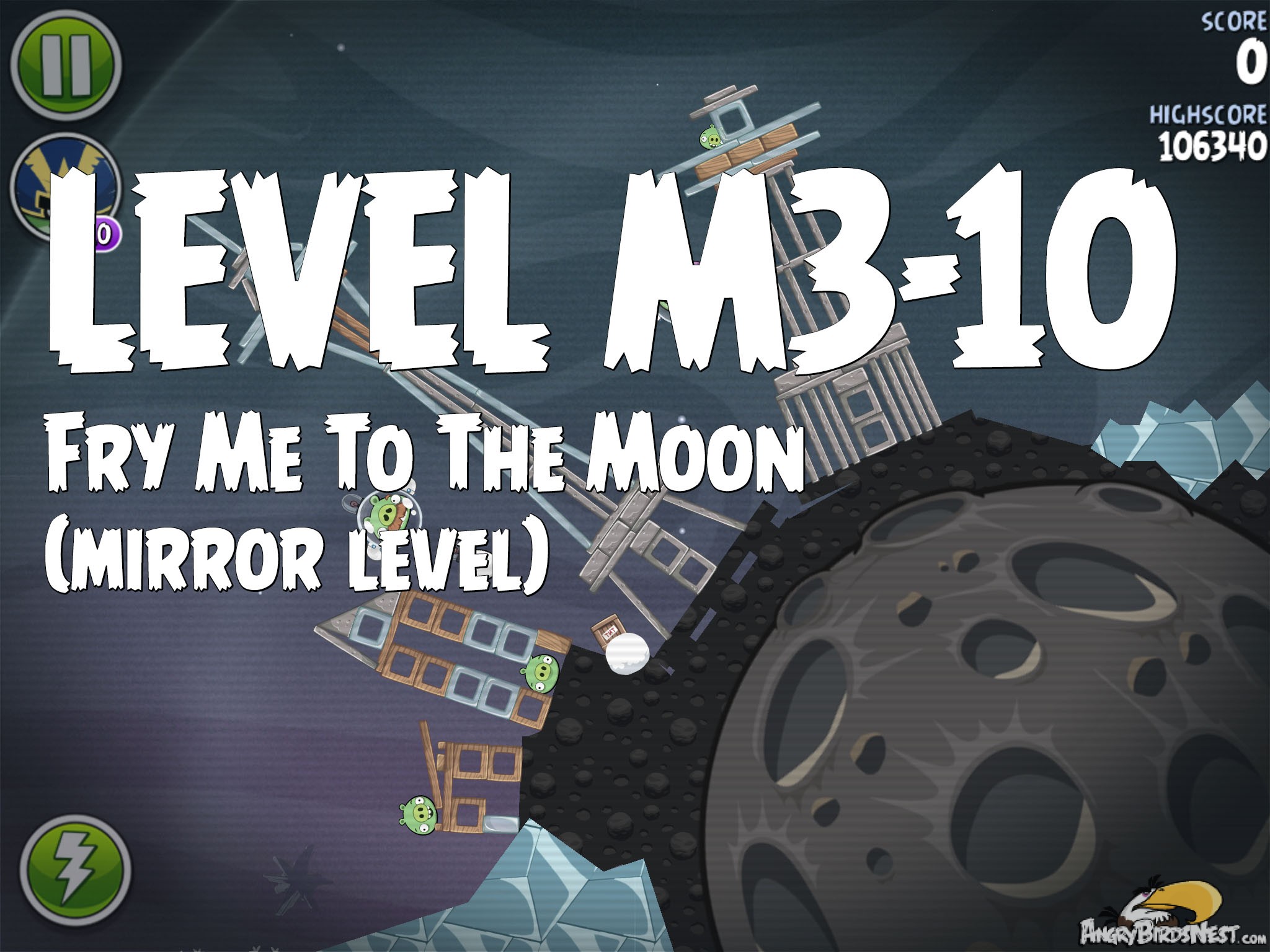 Angry Birds Space Fry Me To The Moon Mirror Level M3-10