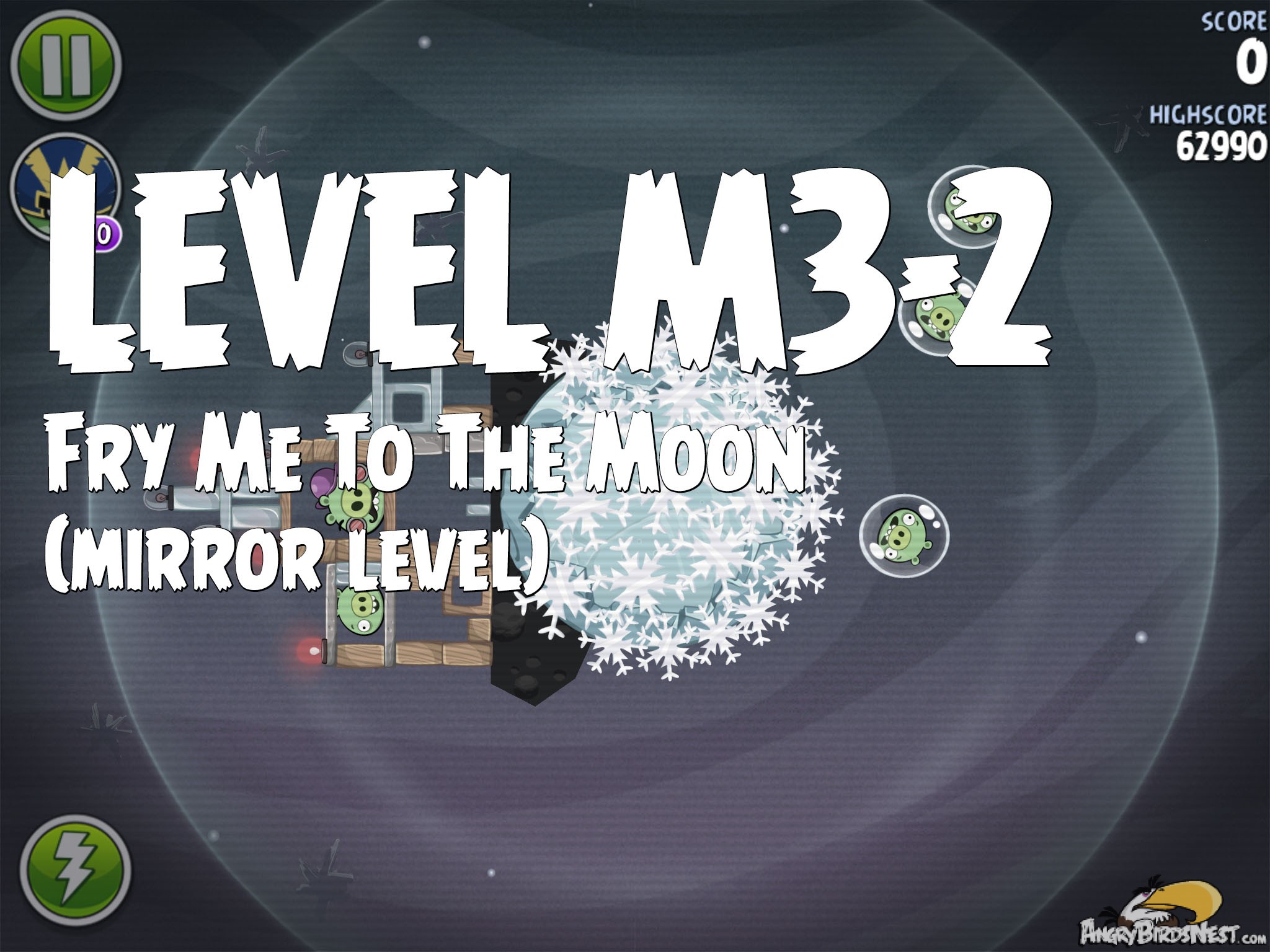Angry Birds Space Fry Me To The Moon Mirror Level M3-2