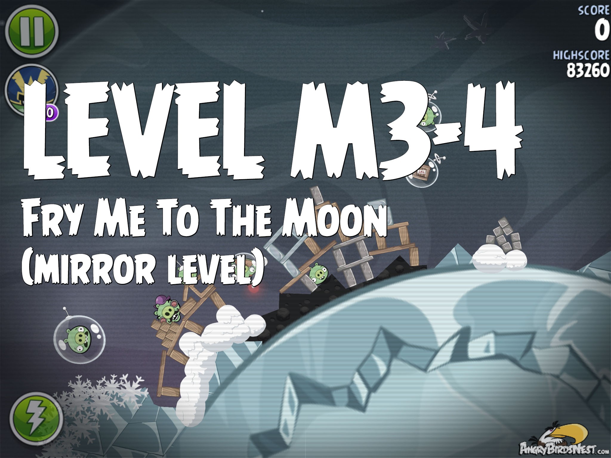 Angry Birds Space Fry Me To The Moon Mirror Level M3-4