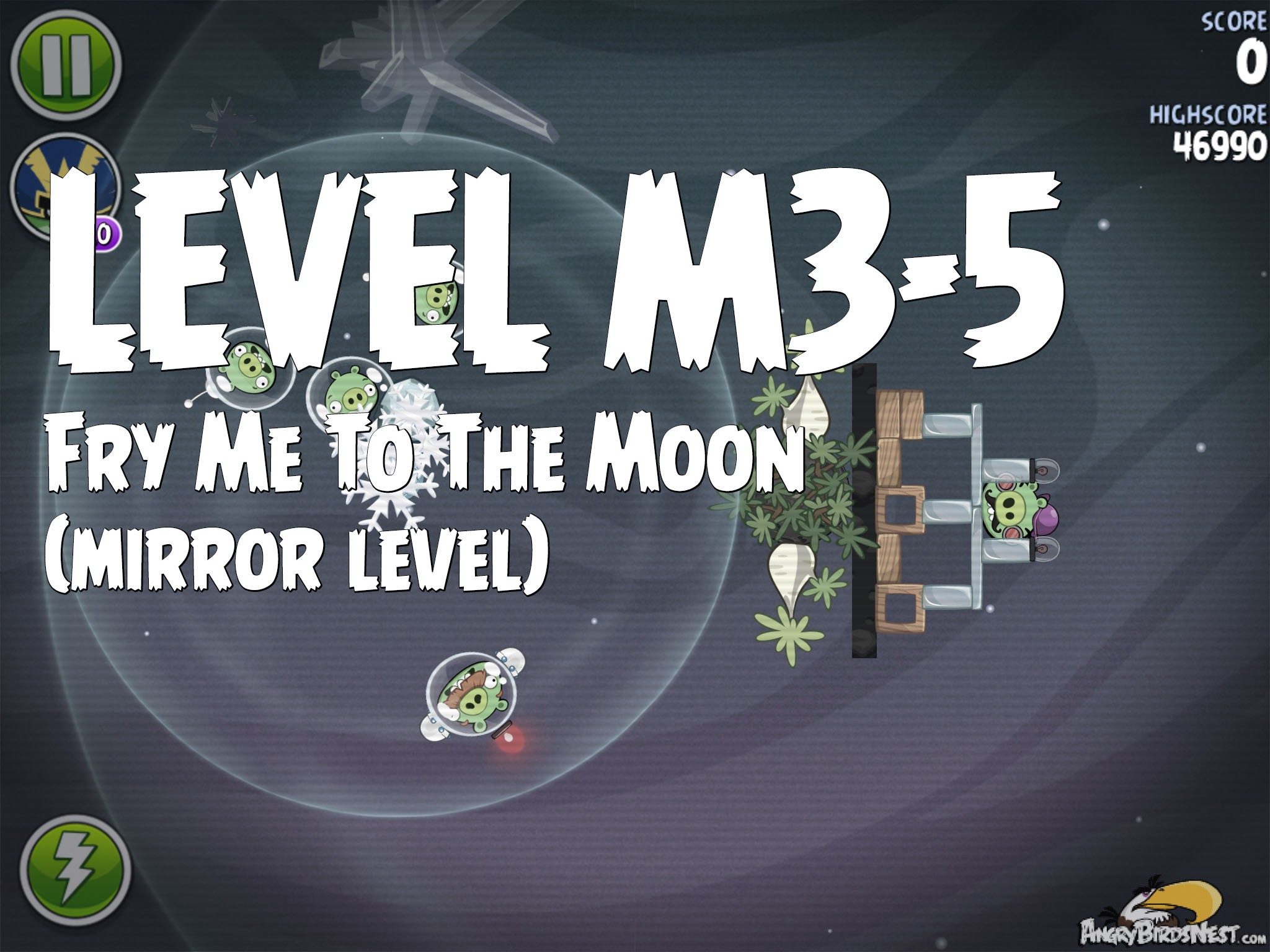 Angry Birds Space Fry Me To The Moon Mirror Level M3-5