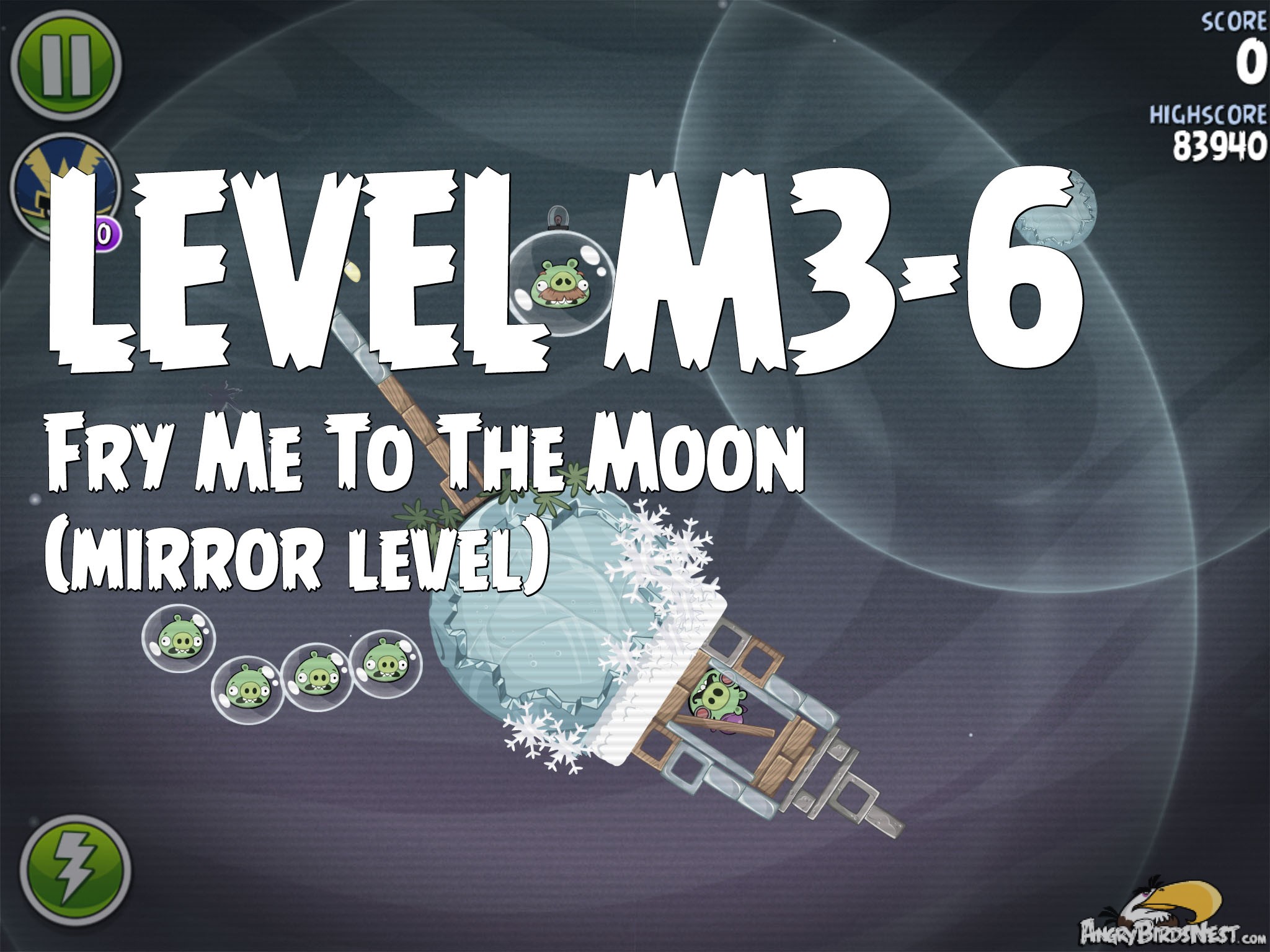 Angry Birds Space Fry Me To The Moon Mirror Level M3-6