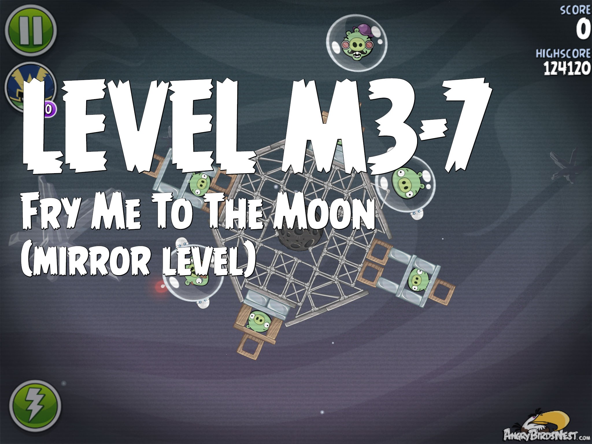 Angry Birds Space Fry Me To The Moon Mirror Level M3-7