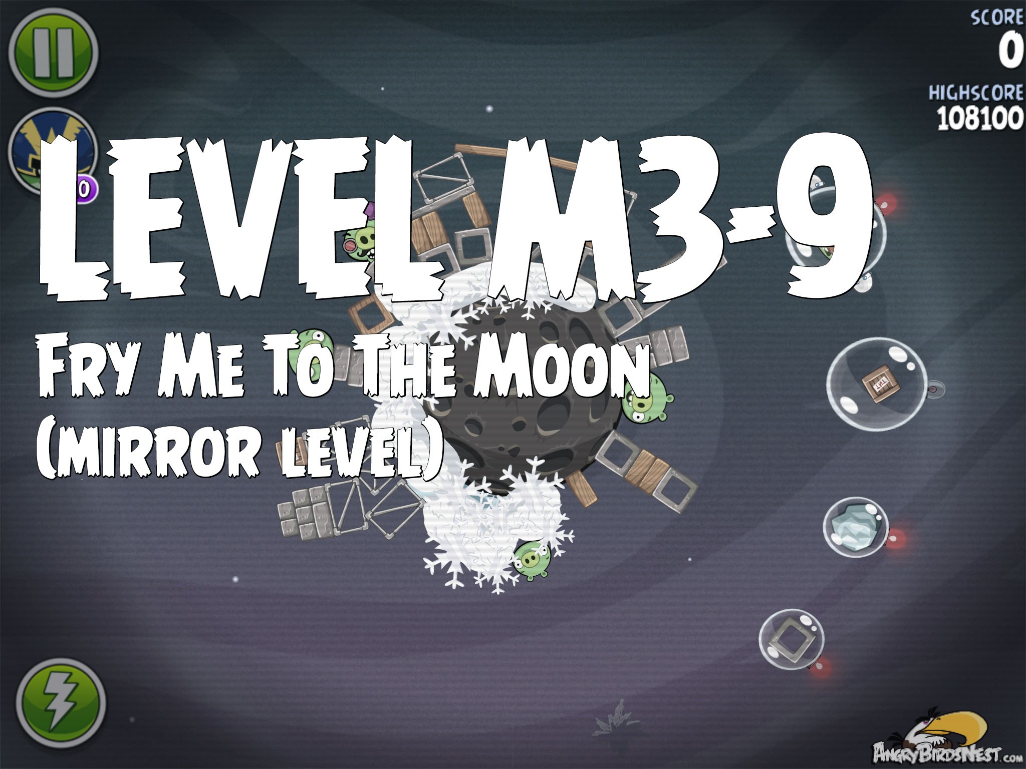 Angry Birds Space Fry Me To The Moon Mirror Level M3-9