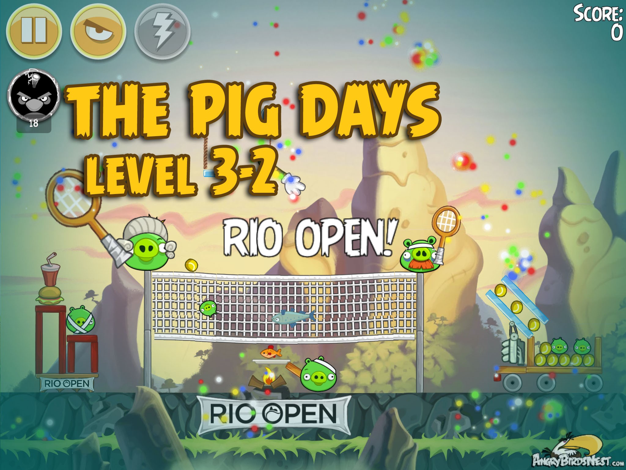 Angry Birds Seasons The Pig Days 3-2 Rio Open
