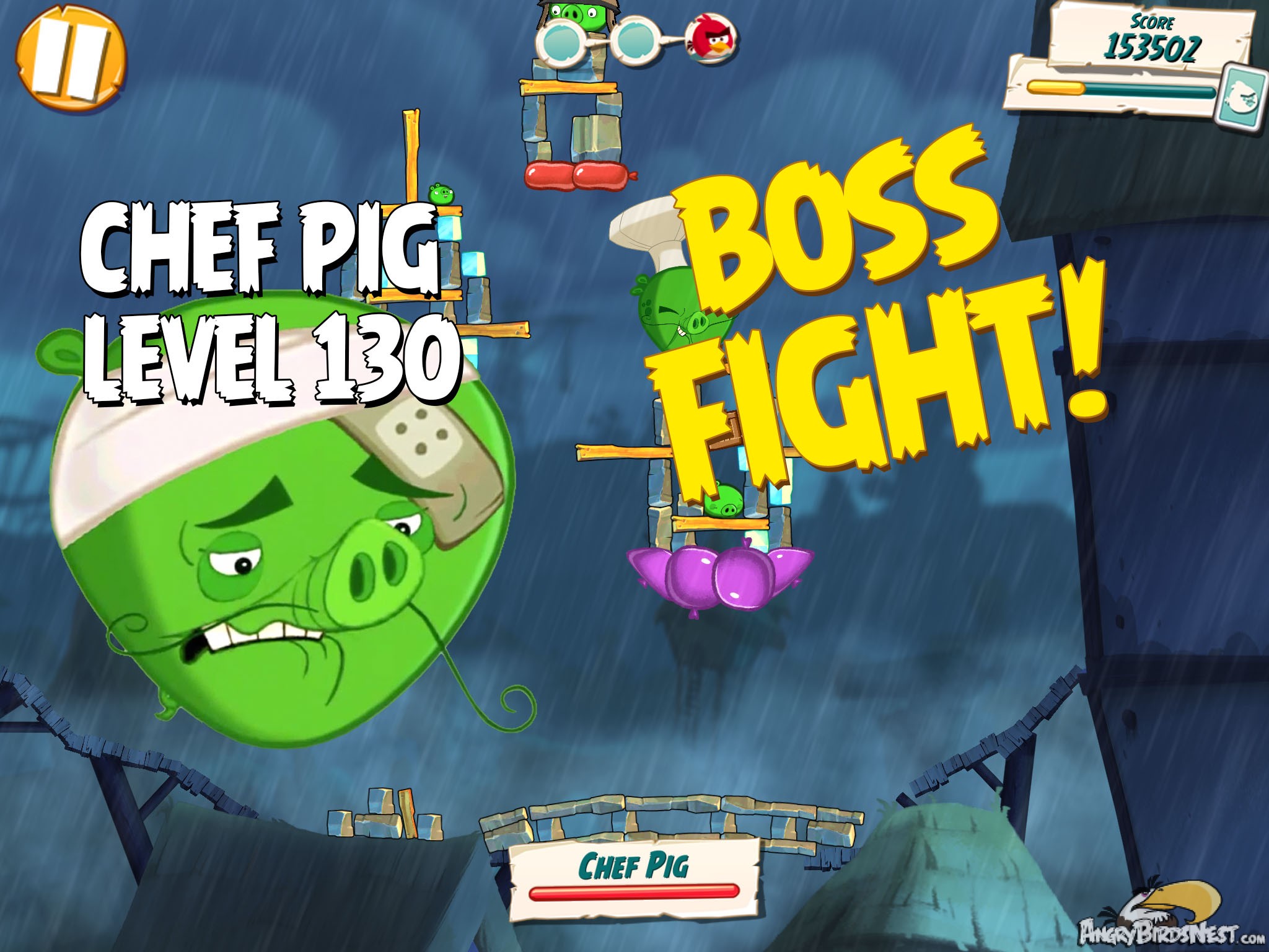 Angry Birds Under Pigstruction Boss Level 130