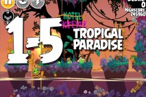 Angry Birds Seasons Tropigal Paradise Level 1-5 Walkthrough