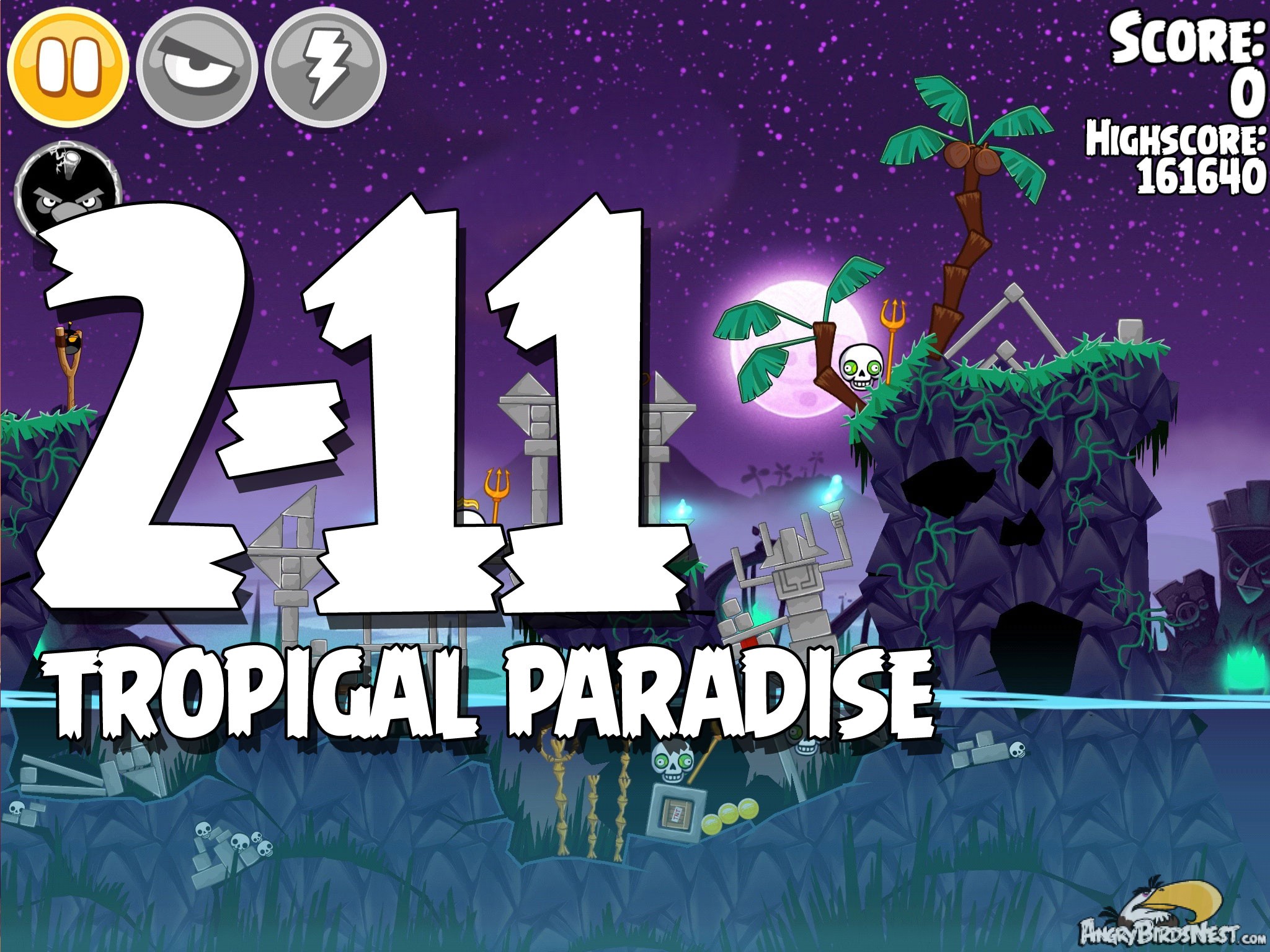 Angry Birds Seasons Tropigal Paradise Level 2-11