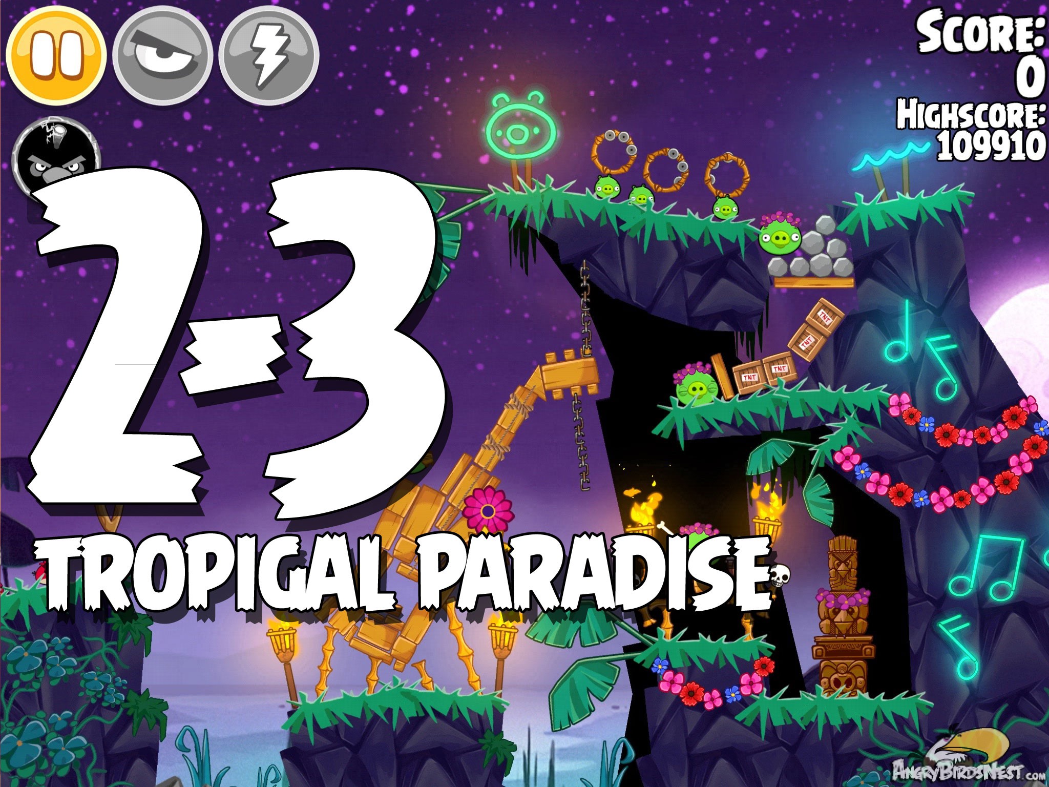 Angry Birds Seasons Tropigal Paradise Level 2-3
